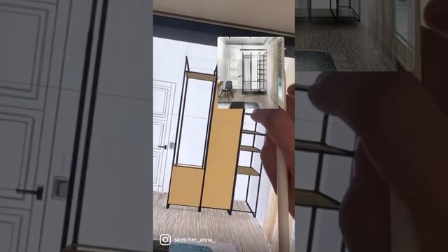 Быстрый эскиз шкафа в фронтальной перспективе☝️ смотреть онлайн