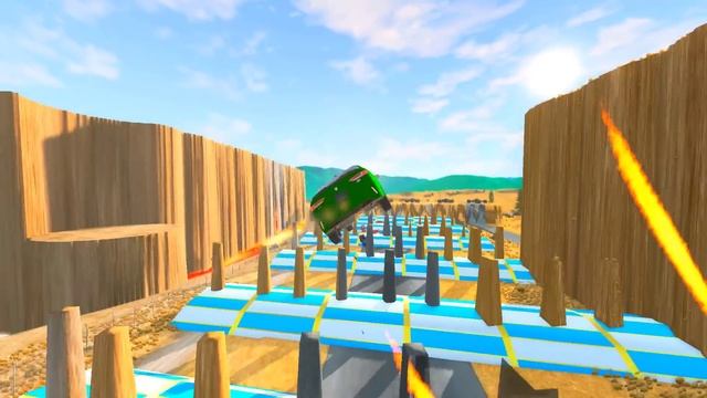 HT Gameplay # 16 | Mixer Truck & Monster Truck & Cars vs Trap Colors High Speed Ramps & Spiked Bump смотреть онлайн