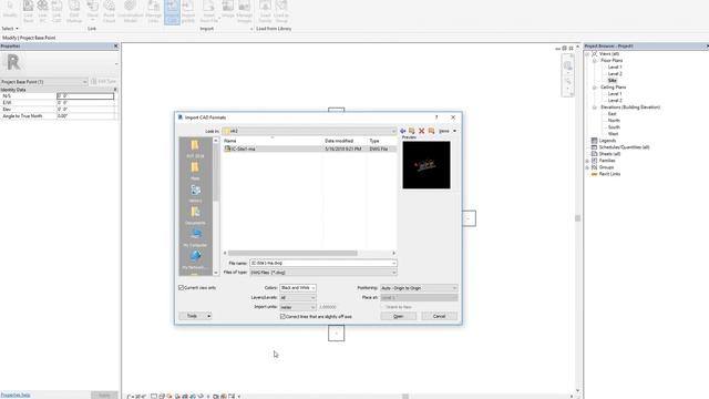 2 Importing the CAD file using Auto origin to origin in Revit смотреть онлайн