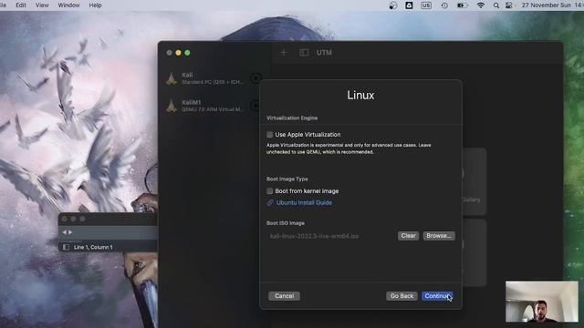 Running Kali Linux  on Apple M1 تشغيل كالي لينكس على لابتوب ابل الجديد