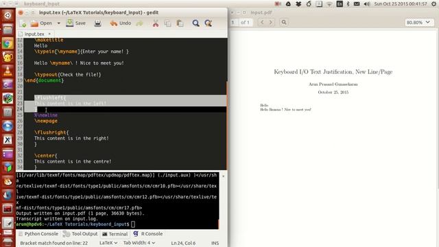 LaTeX Programming : 043 : Keyboard I/O, Text Justification and Page/Line Break смотреть онлайн