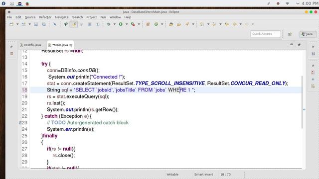 16 JAVA JDBC DataBases exception handling смотреть онлайн