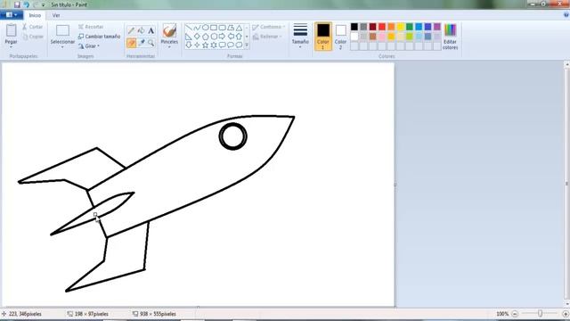 Dibujos en Paint 003 - Cómo aprender a dibujar un cohete espacial con paint смотреть онлайн