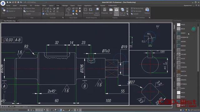 GstarCAD 2021 - Novas funções no Tool Palette смотреть онлайн