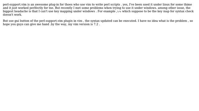 Can't use key map of perl-support.vim under windows смотреть онлайн