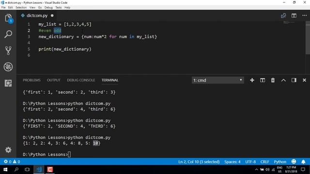 40 Dictionary Comprehension смотреть онлайн