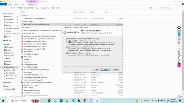 install anaconda 2023.09 | anaconda install python and run jupyter notebook on windows 10 /11 Hindi смотреть онлайн