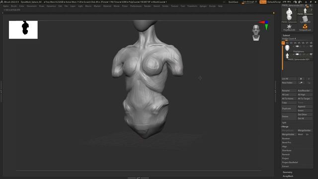 Скульптинг анатомии женского торса / Zbrush смотреть онлайн
