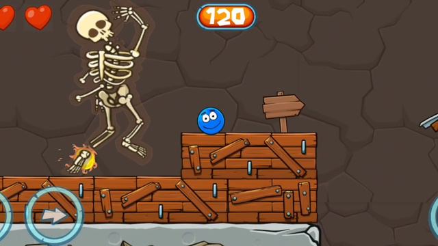 Синий шарик преодолевает огненные и шипастые препятствия смотреть онлайн