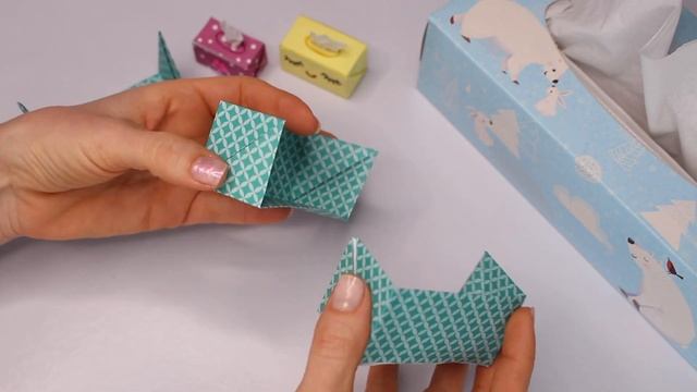 DIY Оригами Коробочка для салфеток Миниатюра. Салфетница из бумаги своими руками смотреть онлайн