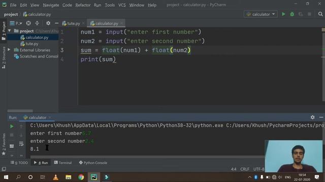Making Simple Calculator in Python | Python Tutorials for Beginners in Hindi| Part -4 смотреть онлайн