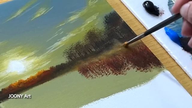 Sunset Winter Lake Painting / Acrylic Painting смотреть онлайн