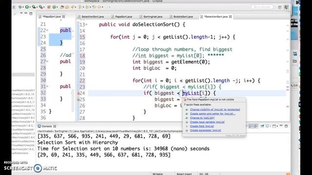 Java II Abstract SuperClass Example for SelectionSort смотреть онлайн