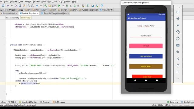 SQLite insert operation using Android Studio смотреть онлайн