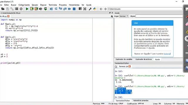 Solución de sistema de ecuaciones no lineas en python - Método de Newton Raphson смотреть онлайн