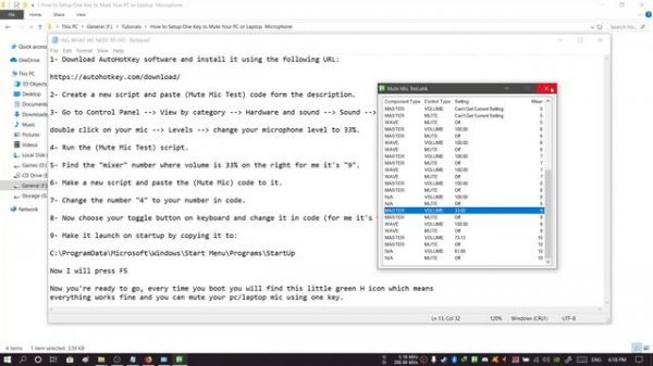 How to Mute Your PC or Laptop Microphone Using One Key [mic mute toggle] [AutoHotKey] [Full Guide]