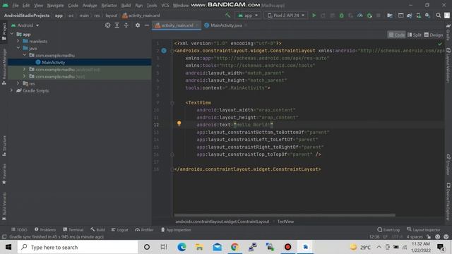Creating a Hello World! App in Android Studio смотреть онлайн