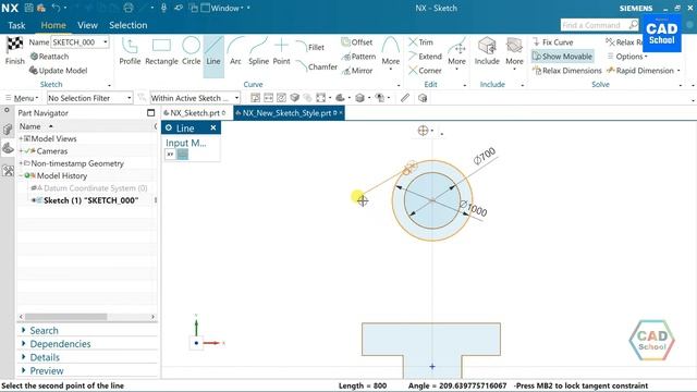 Siemens NX - NX New Sketch Solver Tutorial - NX New Sketcher Style - NX 1953 Series смотреть онлайн