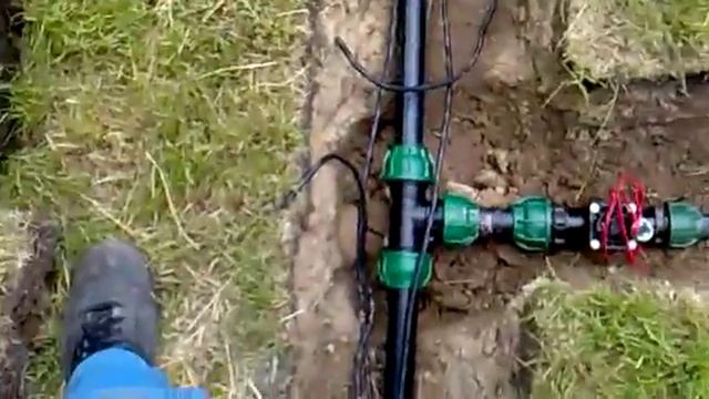 Монтаж автополива газона 1 2