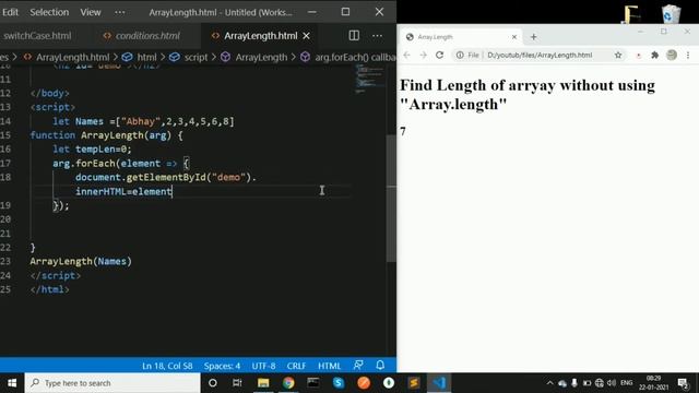 Find the length of array without using array.length() смотреть онлайн