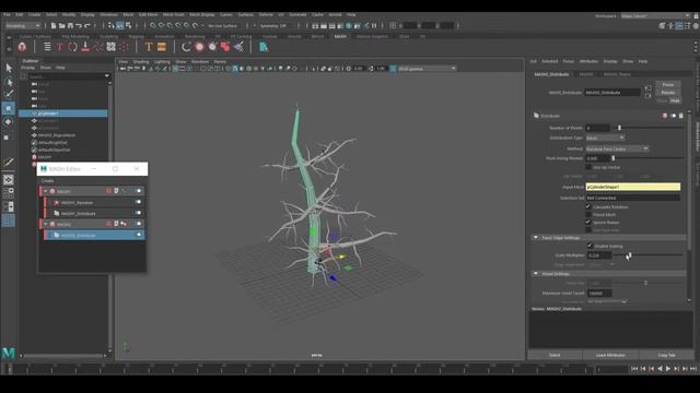 3D modeling low poly tree with MASH (Autodesk Maya 2020) смотреть онлайн
