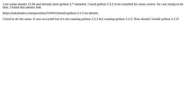 Ubuntu: python 3.3.2 installation смотреть онлайн