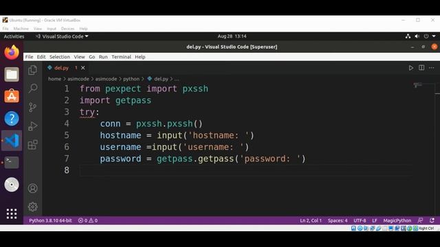 Python SSH connection with pxssh and running a command on a remote SSH server смотреть онлайн