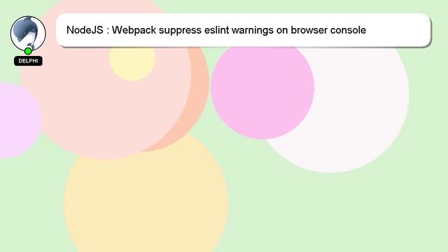 NodeJS : Webpack suppress eslint warnings on browser console смотреть онлайн