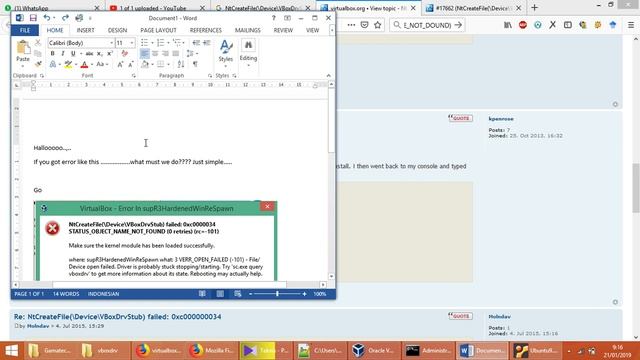 Virtual Box Error NtCreateFile(\Device\VBoxDrvStub) failed:0xc0000034 STATUS_OBJECT_NAME_NOT_DOUND) смотреть онлайн