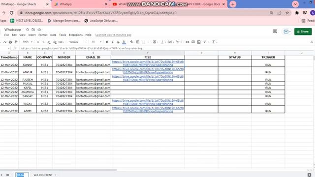 WHATSAPP FROM GOOGLE SHEET | FREE CODE | IMPLEMENT IN ANY GOOGLE SHEET | EASY TO SET UP смотреть онлайн