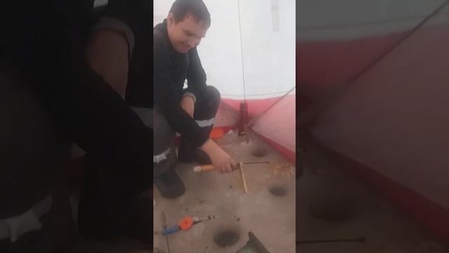 Палатка медведь 4 т, печь пошехонка средняя и -23 с метелью. Ловим живца. смотреть онлайн