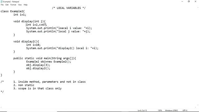 java-local variables смотреть онлайн