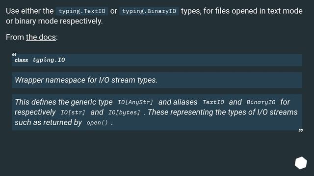 Type hint for a file or file-like object? смотреть онлайн