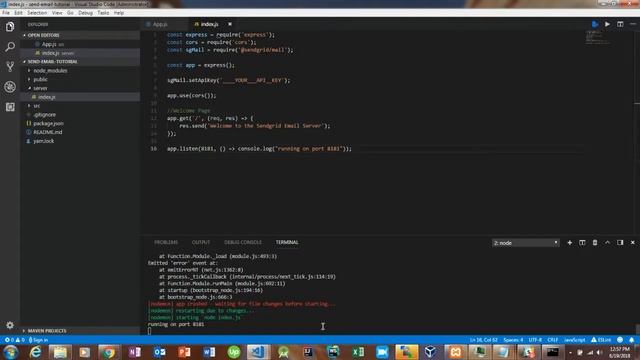 Send Emails with Node, Express & React.js -- SendGrid (Part 2) смотреть онлайн