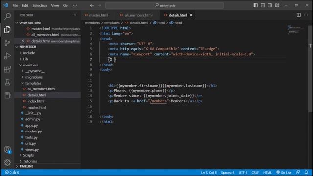 DJANGO WEB FRAMEWORK | LESSON 6 | ADD MASTER TEMPLATE смотреть онлайн