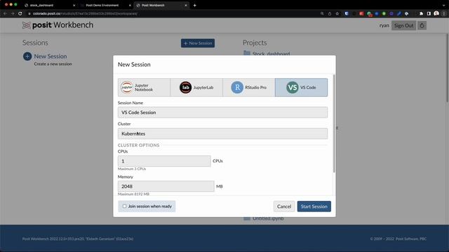 Launch different development environments and manage cluster options with Posit Workbench смотреть онлайн