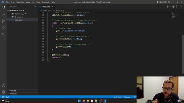 Configuração de Projeto OpenGL e GLFW no Windows usando o Visual Studio Code (VSCode) смотреть онлайн