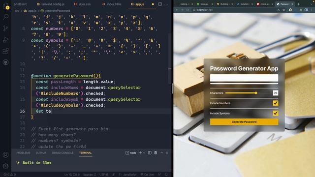 Password Generator App (HTML, TailwindCSS, and JavaScript) смотреть онлайн