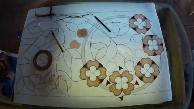 Сборка витража в технике Тиффани. смотреть онлайн