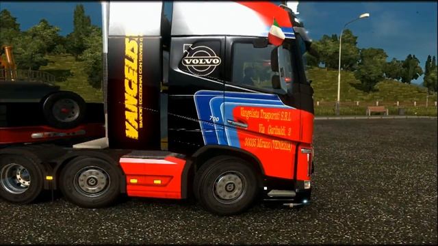 Volvo fh 16 8x4 trasporto eccezionale ditta VANGELISTA 1. 25 ETS2 смотреть онлайн