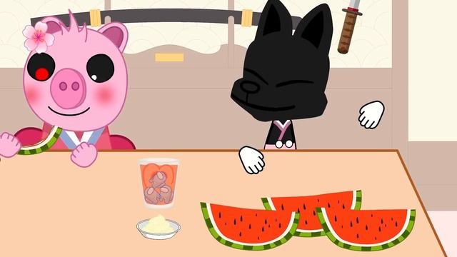 Fruit Ninja Food Challenge | How to Play Fruit Ninja Mukbang | Mukbang Animation смотреть онлайн