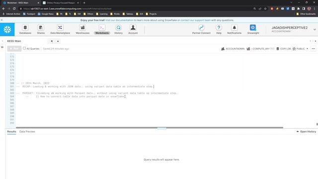 PARQUET Data in Snowflake смотреть онлайн