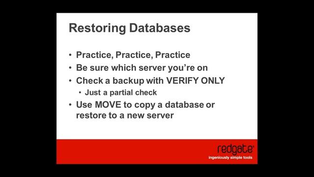 SQL Server Backup and Restore for the Accidental DBA Webinar | Redgate смотреть онлайн