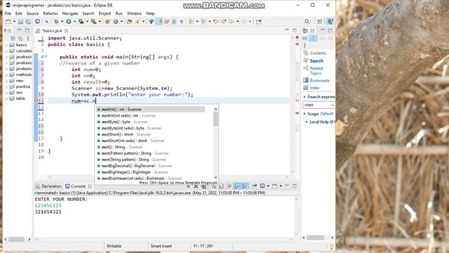 reverse of a given number | java basics | important programs | coding content| #javacoding смотреть онлайн