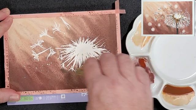 Paint this DANDELION BOKEH in watercolor. Step by step watercolor tutorial. смотреть онлайн