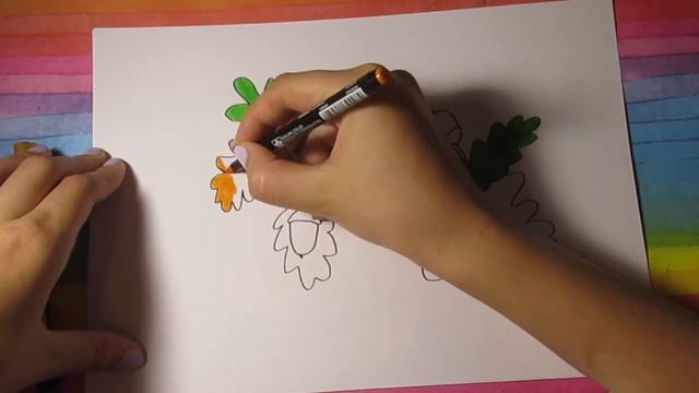 Как нарисовать жёлуди фломастерами / Простой рисунок на тему осень смотреть онлайн