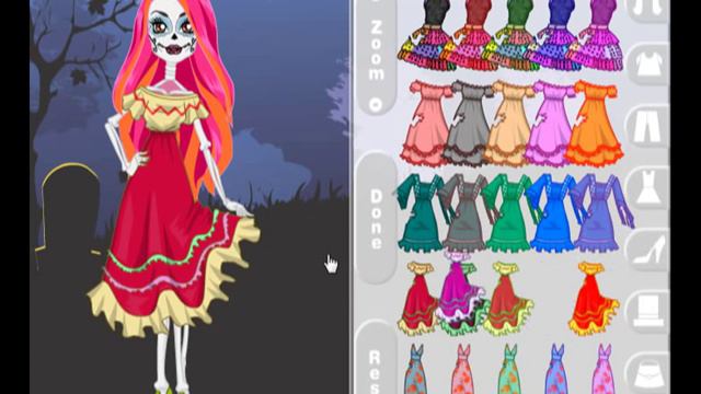 Monster High Skelita Dress Up смотреть онлайн