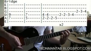 Iron Man Tab & Guitar Chords with Guitar Solo Lesson by Black Sabbath