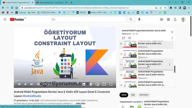 Android Mobil Programlama Dersleri Kotlin #21 Kotlin Arayüz смотреть онлайн