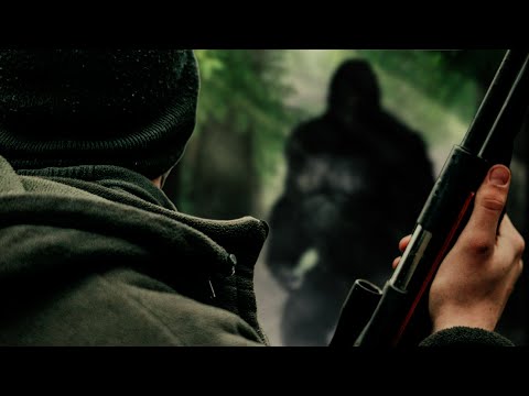 Bear Hunter Combats a Group of Sasquatch